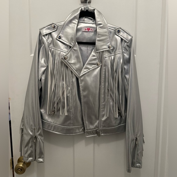 Buddy Love Jackets & Blazers - Buddy Love Metallic Silver Fringe Jacket